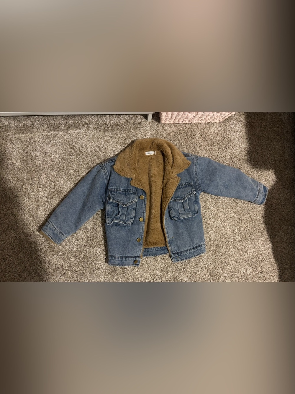 Denim Jacket with Faux Fur Lining